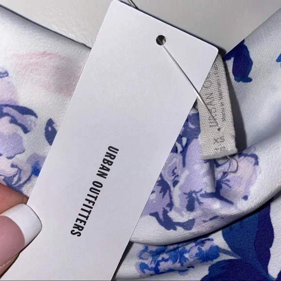 NWT Floral Cowl Neck Slip Dress | Blue & White | XS - Picture 5 of 5